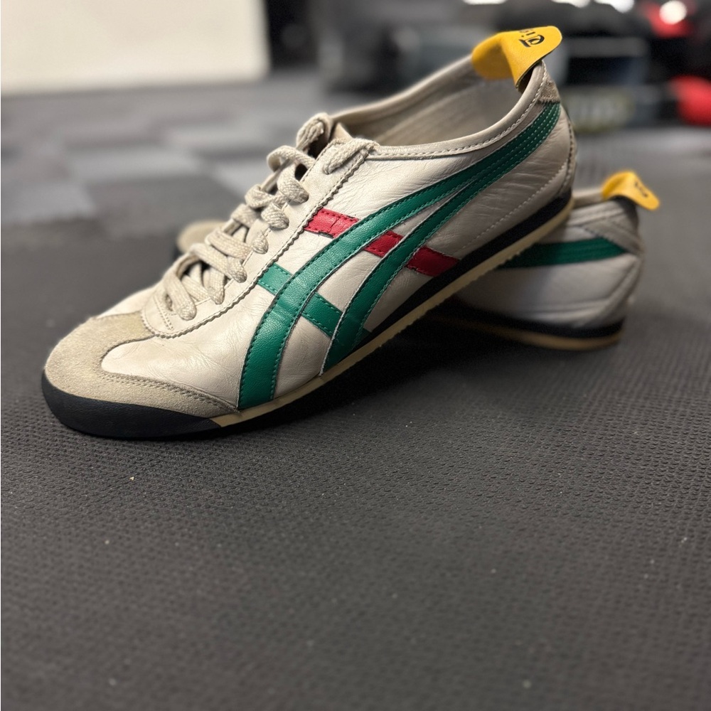 Onitsuka Tiger by Asics Mexico 66 Cream, Green, and Red Sneakers